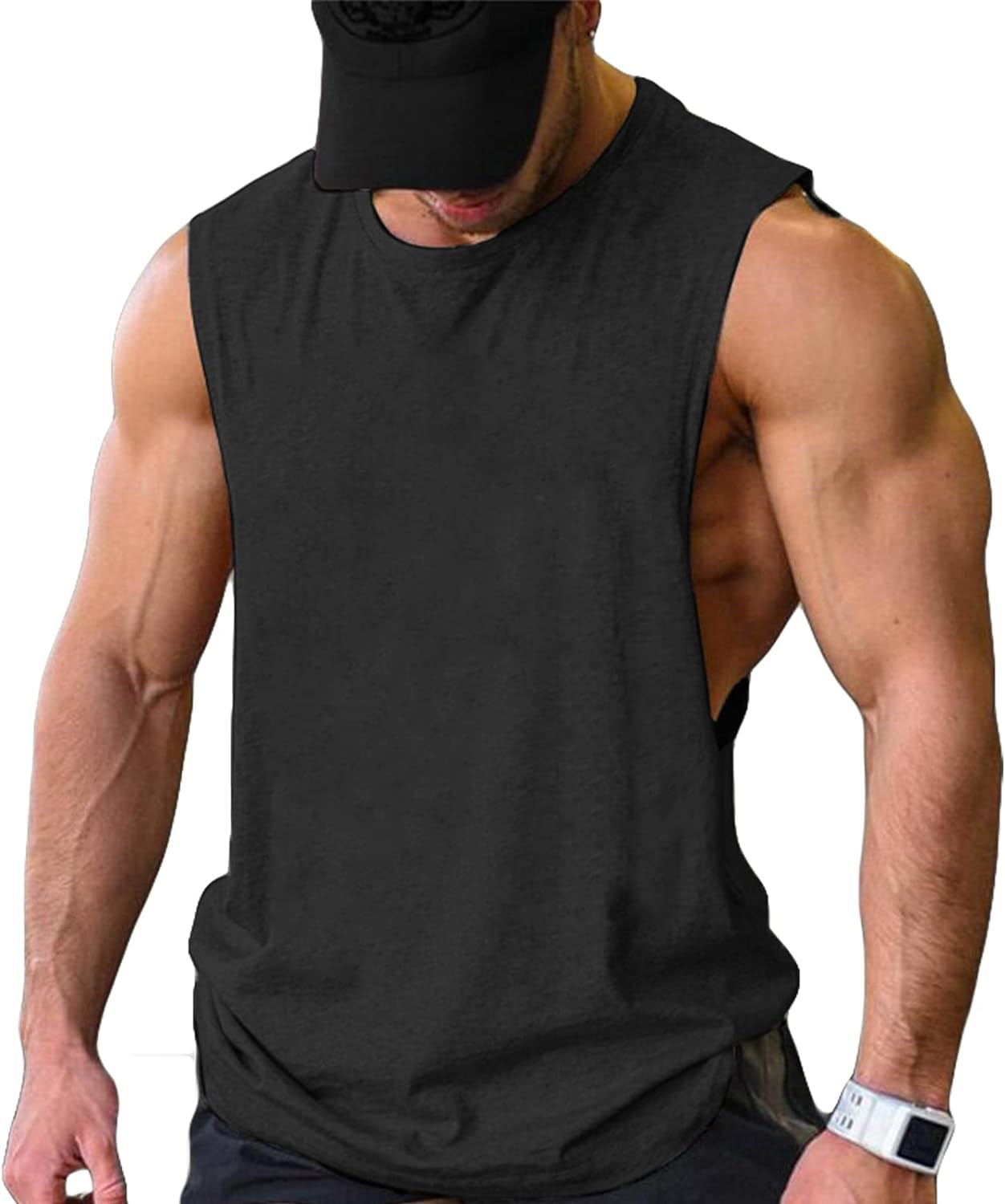 Men Workout Tank Top Gym Bodybuilding Sleeveless Muscle T Shirts Cut off Shirts